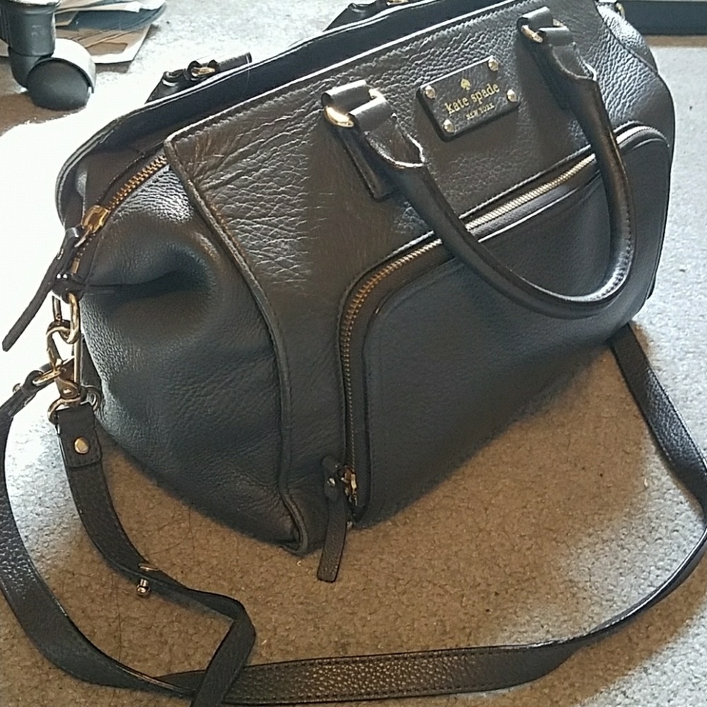 Kate Spade gray leather satchel